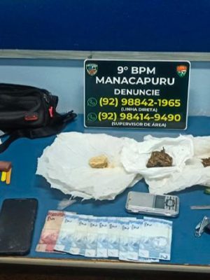 A Policia Militar do Amazonas (PMAM), por meio do 9º Batalhão de Polícia Militar (BPM), prendeu, na noite de segunda-feira (07), um homem, de 38 de anos, e apreendeu entorpecentes, em Manacapuru (a 68 quilômetros de Manaus).