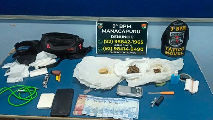 A Policia Militar do Amazonas (PMAM), por meio do 9º Batalhão de Polícia Militar (BPM), prendeu, na noite de segunda-feira (07), um homem, de 38 de anos, e apreendeu entorpecentes, em Manacapuru (a 68 quilômetros de Manaus).